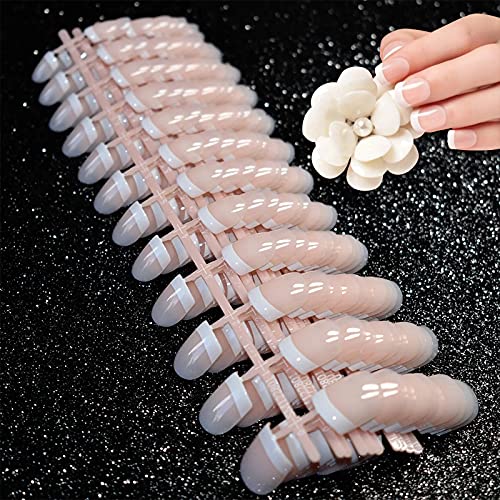 Natural francés Nails,Kit de uñas postizas francesas,240 uñas postizas en 12 estilos distintos false nails(Rosa),Uñas Postizas Impress para DIY Manicura, Halloween, Navidad