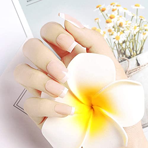 Natural francés Nails,Kit de uñas postizas francesas,240 uñas postizas en 12 estilos distintos false nails(Rosa),Uñas Postizas Impress para DIY Manicura, Halloween, Navidad