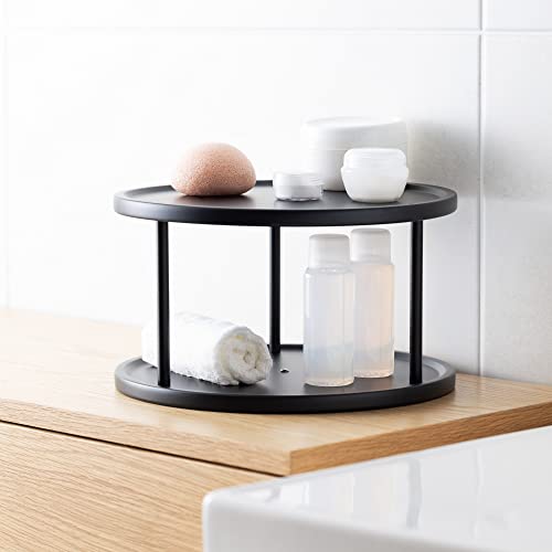 Navaris Estante Giratorio Doble - Organizador con 2X Bandeja giratoria para Cocina Especias Nevera despensa baño - Mueble con Dos Platos 27.5 x 4 cm