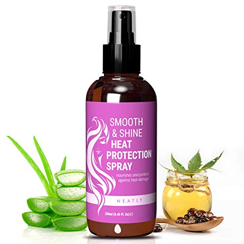 NEATLY Spray Protector Termico Cabello - Protector Calor Cabello con Aloe Vera - Protector de Calor para el Pelo - Protector Termico Cabello para Plancha y Secador - Protector de Calor Pelo Sol, 250ml