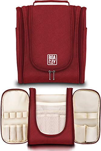 Neceser de Viaje Colgante Mediano para Mujeres y Hombres, Bolsa de Higiene, Kit Organizador para el Baño y la Ducha con Bandas Elásticas para Artículos de Tocador, Cosméticos, Maquillaje y Pinceles