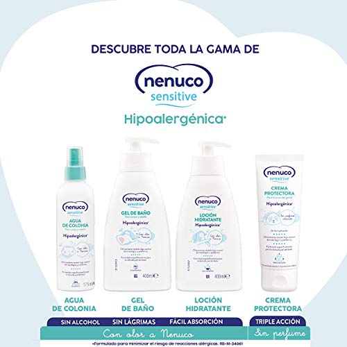 Nenuco Sensitive Gel de Baño Hipoalergénico para bebé con olor a Nenuco y pH equilibrado, 3x 400 ml