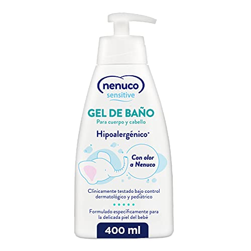 Nenuco Sensitive Gel de Baño Hipoalergénico para bebé con olor a Nenuco y pH equilibrado, 400 ml