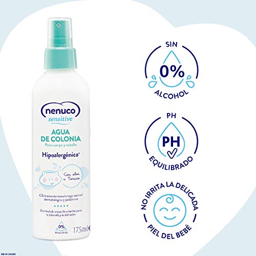 Nenuco Sensitive Pack Gama Hipoalergénica - Agua de Colonia 175ml + Gel de Baño 400ml + Loción Hidratante 400ml + Crema Pañal 100ml