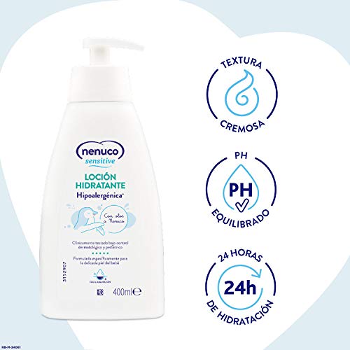 Nenuco Sensitive Pack Gel de Baño Hipoalergénico para Bebé 2x400ml + Loción Hidratante Hipoalergénica 400ml - Con olor a Nenuco