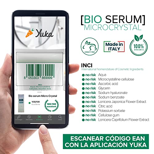 Neovitae - Suero Facial Bio 100% Puro Ácido Hialurónico con Vitamina C - Orgánico, Alta Concentración - Suero antiarrugas de efecto inmediato para Rostro, Cuello y Contorno de Ojos - 30ml