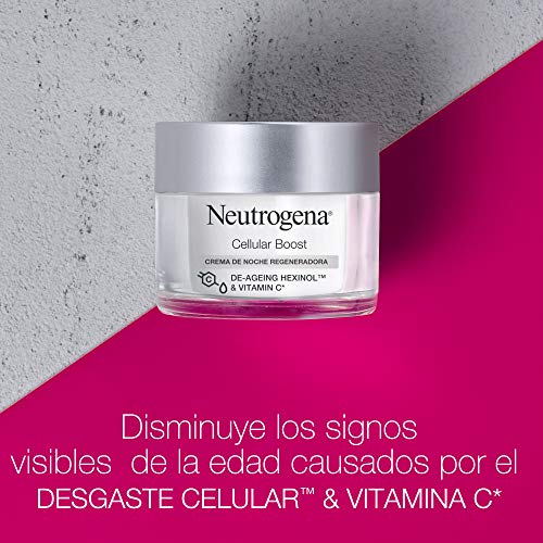 Neutrogena Cellular Boost Crema de Noche Regeneradora Anti-Edad con Vitamina C, para la Cara y el Cuello, 50 ml