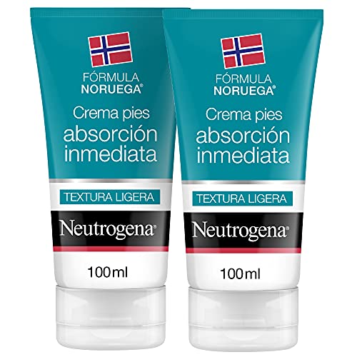 Neutrogena Fórmula Noruega Crema Pies Absorción Inmediata, Textura Ligera, Almond, Pack de 2 x 100ml