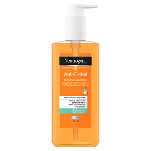 Neutrogena Limpiador facial antiespinillas, limpiador diario con ácido salicílico para pieles con impurezas, sin aceite, 200 ml