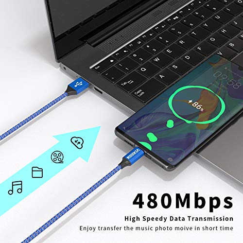 NIBIKIA Cable USB Tipo C, 2Pack [ 1M+1M ] 3A Cargador Tipo C Nylon Carga Rápida y Sincronización Cable USB C para Samsung S10/S9/S8/Note 10/Note 9, Huawei P30/P20/Mate 20, Sony Xperia