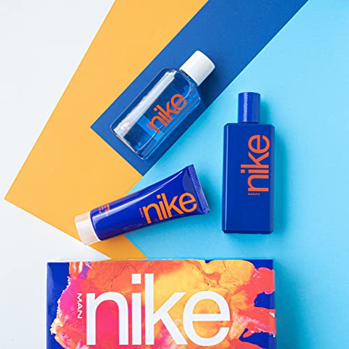 NIKE - Indigo, Estuche Regalo de Hombre, Pack de 3 Piezas (Perfume 100 ml + After Shave Bálsamo Hombre 75 ml + Gel Baño 100 ml)