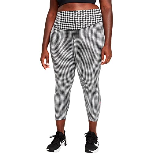 NIKE One Dry Fit Iconclash Pr Mr Leggings, White/Black/Chile Red, XS para Mujer