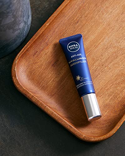 NIVEA MEN Contorno de Ojos Antiedad con Ácido Hialurónico (1 x 15 ml), crema antiarrugas que reafirma la piel, crema de hombre para una piel de aspecto más joven