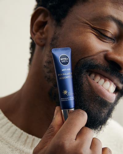 NIVEA MEN Contorno de Ojos Antiedad con Ácido Hialurónico (1 x 15 ml), crema antiarrugas que reafirma la piel, crema de hombre para una piel de aspecto más joven