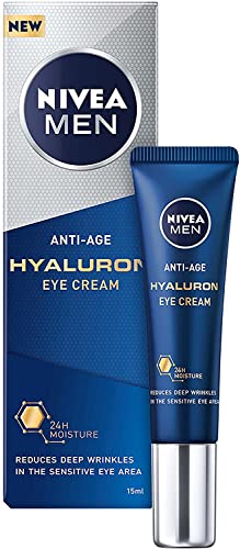 NIVEA MEN Hyaluron Crema Hidratante Antiedad FP15 + Contorno de Ojos Antiedad con Ácido Hialurónico