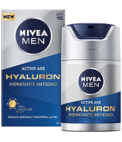 NIVEA MEN Hyaluron Pack Cuidado Facial Antiedad Hombre, pack de hombre con crema antiedad (1 x 50 ml), contorno de ojos (1 x 15 ml) y gel facial refrescante (1 x 30 ml)