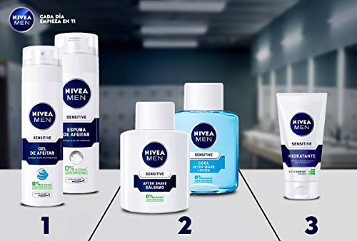 NIVEA MEN Sensitive Gel de Afeitar, 1 x 200 ml, gel de afeitado para piel sensible, gel facial con tecnología Ultra Glide para un afeitado libre de irritaciones