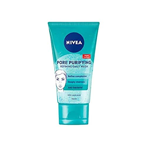 NIVEA PURIFY PORES Exfoliante de lavado diario (150 ml), exfoliante facial purificante, exfoliante facial evita puntos negros, exfoliante con extracto de magnolia natural y ácido láctico