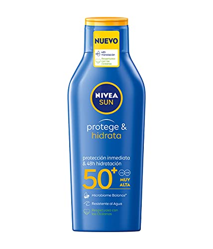 NIVEA SUN Protege & Hidrata Leche Solar FP50+ (1 x 400 ml) + Protección Facial UV Anti-Edad & Anti-Manchas FP50