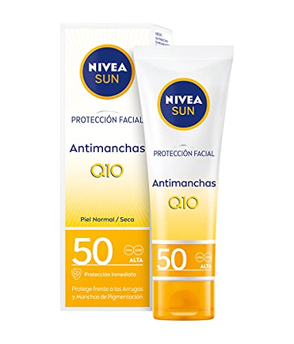 NIVEA SUN Protege & Hidrata Leche Solar FP50+ (1 x 400 ml) + Protección Facial UV Anti-Edad & Anti-Manchas FP50