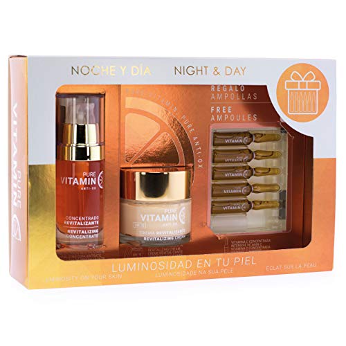 Noche y Día Pack Serum Concentrado Iluminador, Crema Antioxidante de Día y Concentrado Multivitamínico, 30 + 60 + 5 x 2 ml