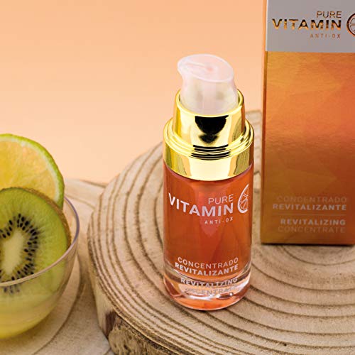 Noche Y Día Serum Concentrado Revitalizante Con Vitamina C Antioxidante - Pure Vitamin Anti-Ox, Sérum Iluminador Facial, 30 Mililitro