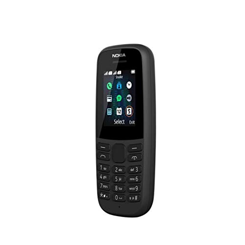 Nokia 105 - Teléfono móvil de 1,77" (4 MB RAM, 4 MB ROM, Batería 800 mAh, Dual Sim), Negro [Versión ES/PT]