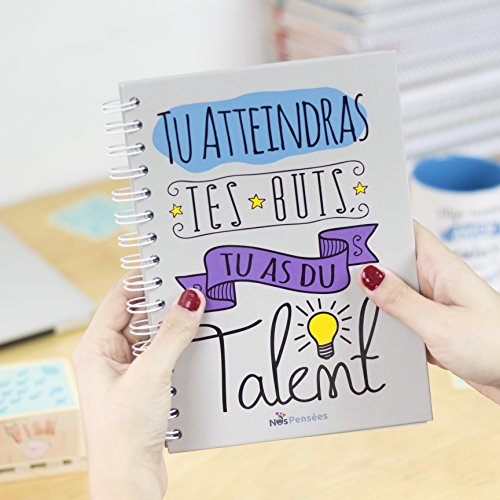 Nos pensées - Cuaderno tamaño A5 en FRANCÉS con Frase y dibujo divertido (Talento)