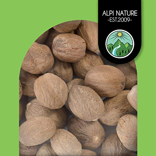 Nuez moscada entera (125g), Nueces moscadas 100% natural, especia sin aditivos, vegana