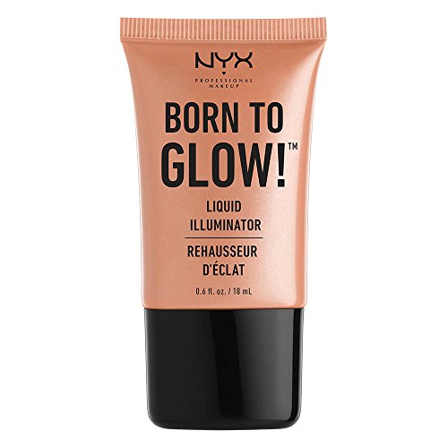 NYX Professional Makeup Iluminador líquido Born to Glow Liquid Illuminator, Maquillaje fluido con brillo, Iluminador, Base de maquillaje, Fórmula vegana, Tono: Gleam