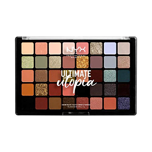 NYX Professional Makeup Paleta de sombras de ojos Ultimate Shadow Palette, Pigmentos compactos, 40 tonos mates, satinados y metalizados, Tono: Utopia