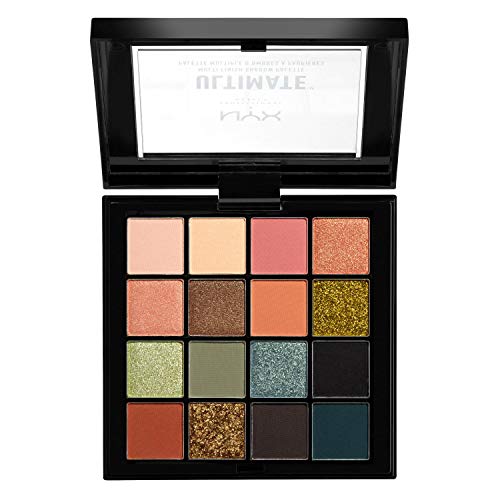 NYX Professional Makeup Paleta de sombras de ojos Ultimate Shadow Palette, Pigmentos compactos, Fórmula vegana, 16 tonos mates, satinados y metalizados, Tono: Utopia