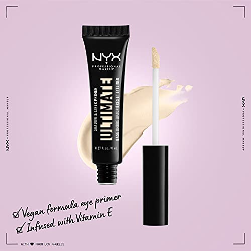 NYX Professional Makeup Prebase Ultimate para sombras y lápiz de ojos, con vitamina E, Fórmula vegana, Light