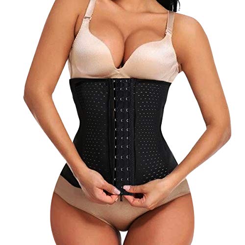 O³ Corset Reductor Adelgazante Mujer – Tallas S – XXXL | Fajas Reductoras Adelgazantes para Body Mujer Lola Pink– Fajas Colombianas Cómodas y Ligeras – Negro L/40