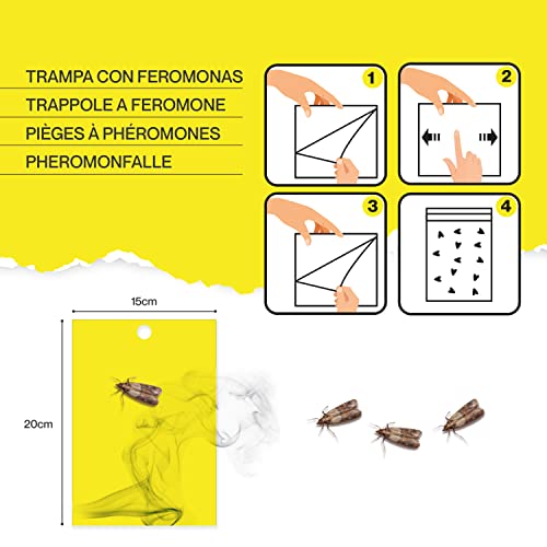 O³ Trampa Polillas Alimentos 8 Unidades - Trampa Antipolillas Cocina - Protege Tus Alimentos contra Polillas - Fáciles de Usar