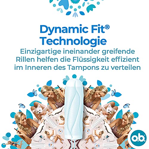 o.b. Tampón ProComfort Super, para días fuertes, máxima comodidad y protección fiable, 6 x 32 unidades, Blanco