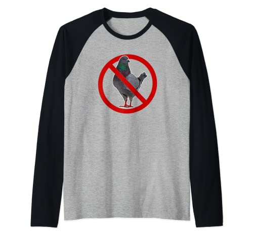 Odio las palomas anti paloma Camiseta Manga Raglan