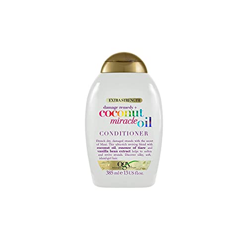 OGX Acondicionador Reparador sin Sulfatos para Pelo Dañado, Coconut Miracle Oil, 385 ml