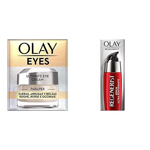 Olay Eyes Ultimate Eye Cream para Ojeras, Arrugas y Bolsas + Sérum De Día Ultrarreafirmante, Fórmula Con Vitamina B3 Y Niacinamida, 24 H De Hidratación