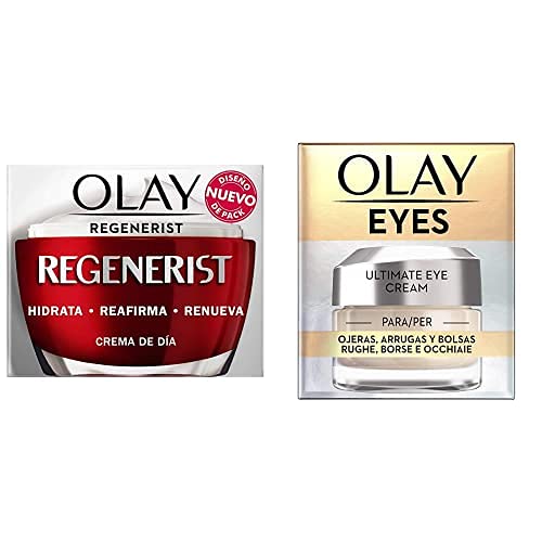 Olay Regenerist Crema Facial De Día + Olay Eyes Ultimate Eye Cream para Ojeras, Arrugas y Bolsas