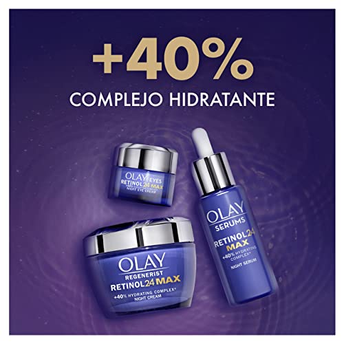 Olay Regenerist Retinol24 MAX Noche Crema Facial Sin Perfume, con Retinol, Hidrata, Suaviza, Ilumina, 50 ml