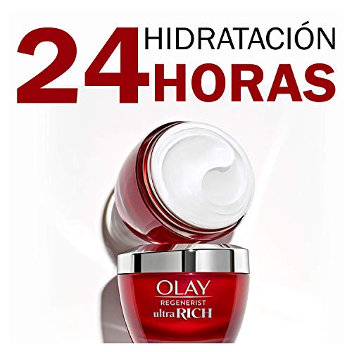 Olay Regenerist Ultra Rich Crema De Día, Textura Rica No Grasa, Con Vitamina B3, Péptidos Y Manteca De Karité Sin Perfume, 50ml