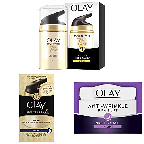 Olay Total Effects 7en1 Hidratante Anti-Edad De Día SPF 15 + Crema de noche hidratante reafirmante + Anti-Edad Firmeza & Efecto Lifting Crema Reafirmante de Noche