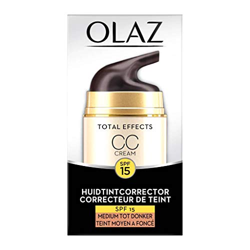 Olay Total Effects - Crema Cc 7 en 1, Tono de Piel Medio a Oscuro - Spf 15, Estándar, 50 Mililitros