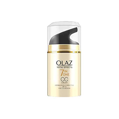 Olay Total Effects - Crema Cc 7 en 1, Tono de Piel Medio a Oscuro - Spf 15, Estándar, 50 Mililitros