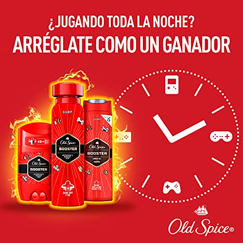 Old Spice Booster Antitranspirante Y Desodorante En Barra para Hombres 3 x 50 ml (Total 150 ml)