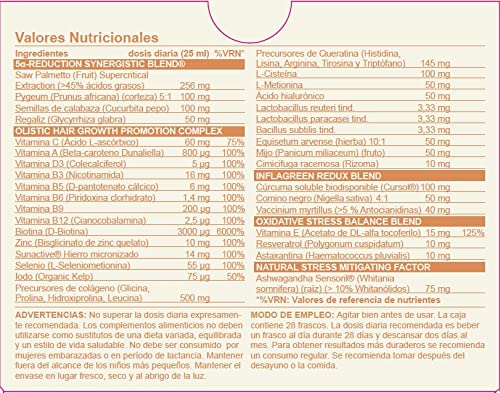 Olistic for WOMEN - 28 Ampollas de Tratamiento Anticaída Cabello para Mujer - Fortalece las Fibras Capilares y ayuda a prevenir la Caída de Pelo - 100% Natural, Vegano, Sin gluten y GMO Free