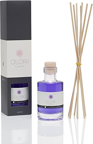 Olori Ambientador de hogar Mikado - Difusor de Varillas  - Lavanda, 100ml - Natural, de Larga duración 2-3 Meses, con aceites Esenciales