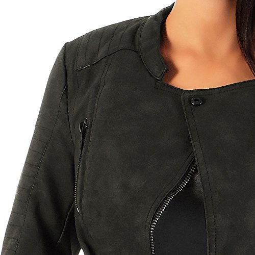 Only Onlava Faux Leather Biker Otw Noos Chaqueta, Negro (Black), 38 para Mujer