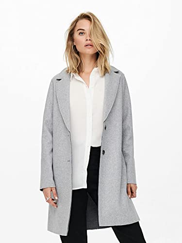 Only Onlcarrie Mel Coat Otw Abrigo, Light Grey Melange, 40 EU para Mujer